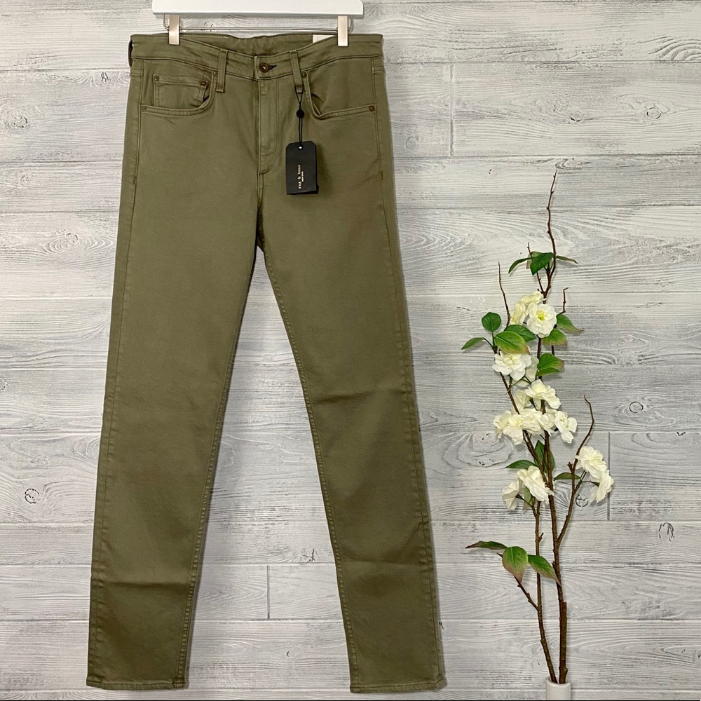 Rag & Bone New York Fit 2 Slim Jeans Dusty Olive - Picture 7 of 12
